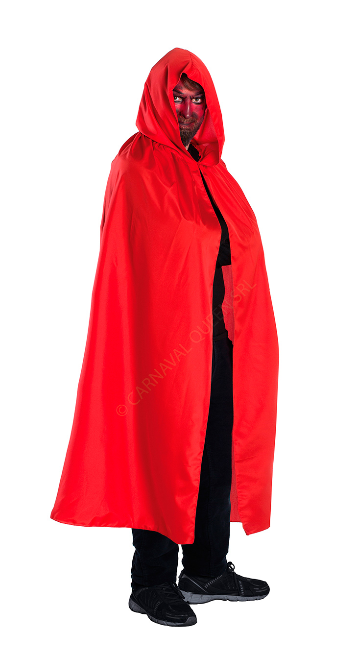 Mantello rosso adulto con cappuccio